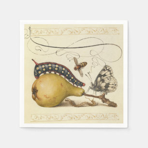 Hoefnagel Vintage Pear & Insects 1500s Renaissance Napkin