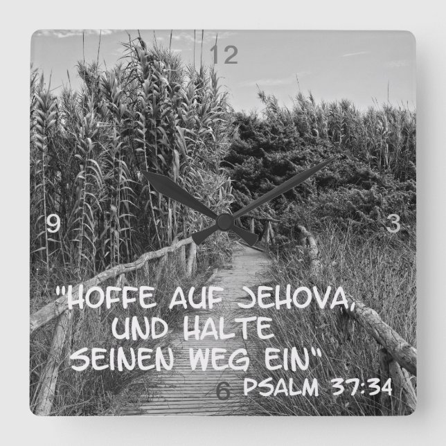 Hoffe auf Jehova .... Square Wall Clock (Front)