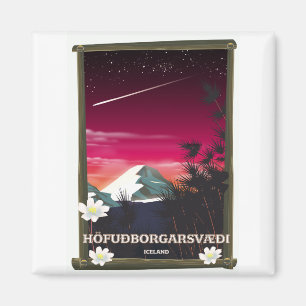 Höfuðborgarsvæði Iceland Iceland travel poster Magnet