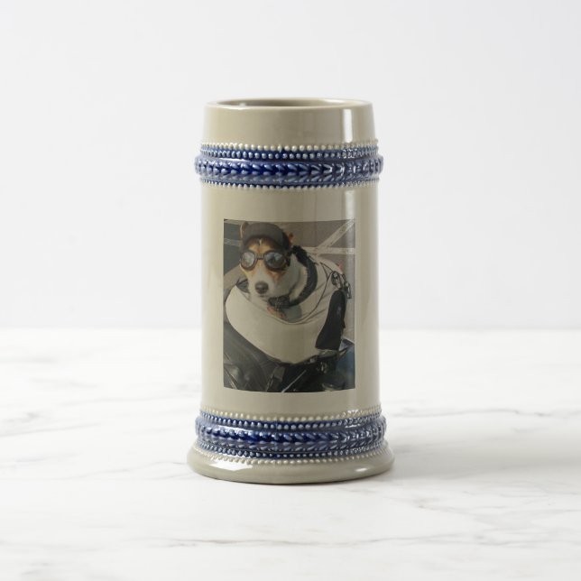 Hog Dog on Motorcycle Beer Stein (Center)