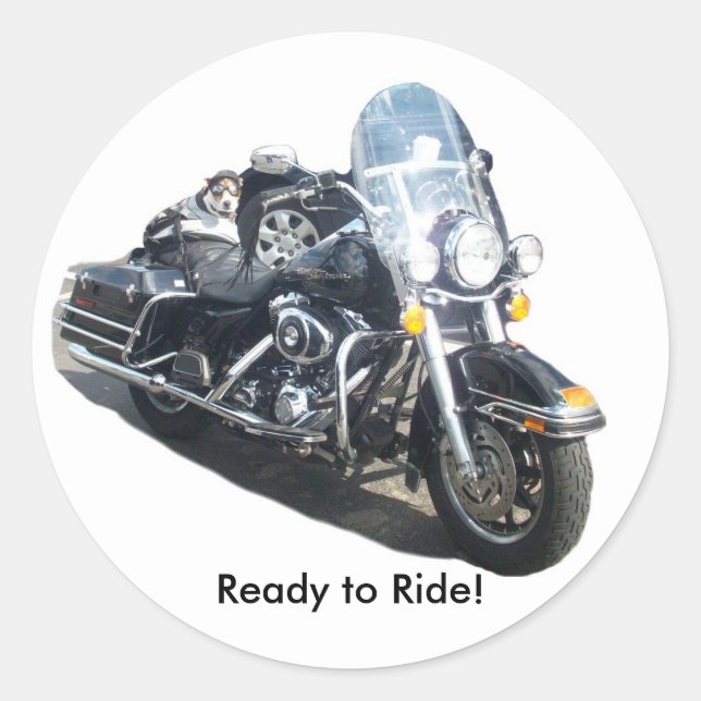 Hog Dog - Ready to Ride! Classic Round Sticker (Front)