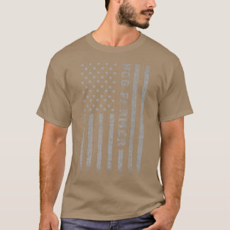 Hog Farmer American Flag  T-Shirt