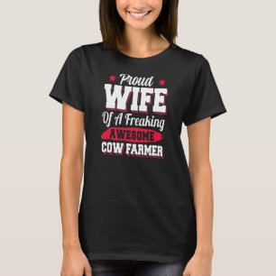 Hog Farming Farm Agriculture Cow Farmer Wife T-Shirt