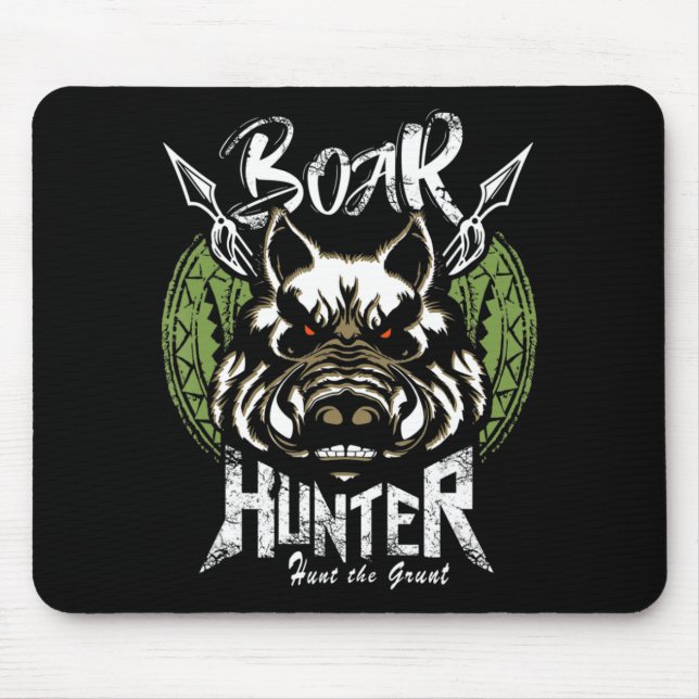Hog Hunting  Fun Boar Hunter Gift Mouse Pad (Front)