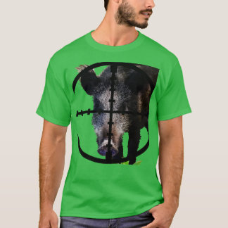 Hog Hunting Wild Boar In Scope Vector Art 1 T-Shirt