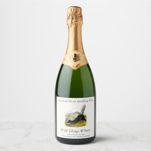 Hog-nosed Skunk (Texan Skunk) Audubon's Quadrupeds Sparkling Wine Label