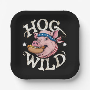Hog Wild Paper Plate