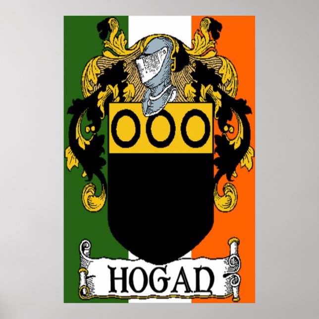 Hogan Coat of Arms Irish Flag Print (Front)