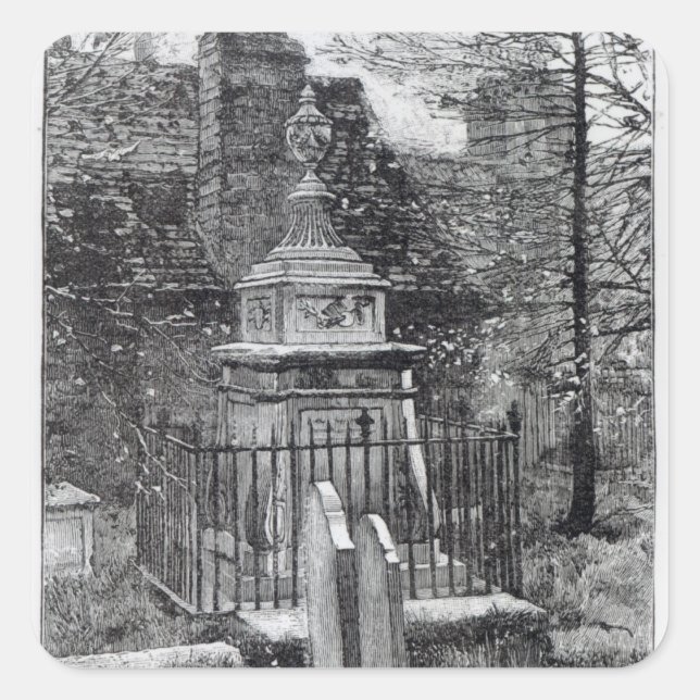 Hogarth's tomb in Chiswick Churchyard Square Sticker (Front)
