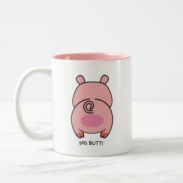 Hogging All the Coffee! 🐷☕😂 Two-Tone Coffee Mug (Left)