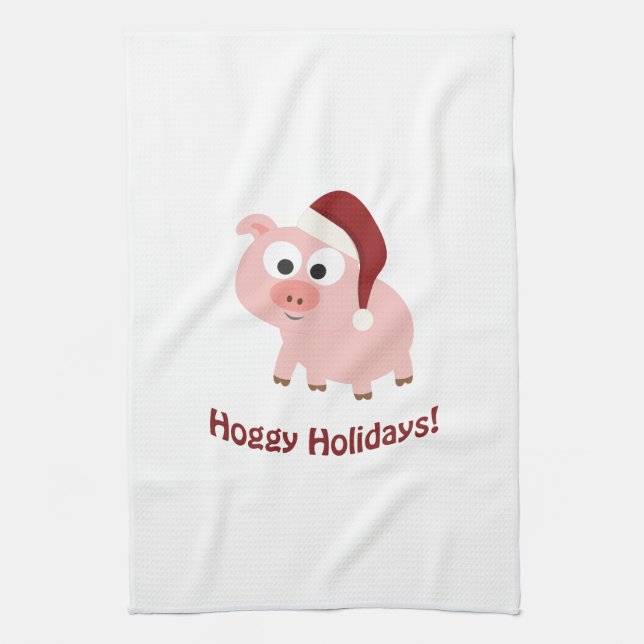 Hoggy Holidays! Tea Towel (Vertical)