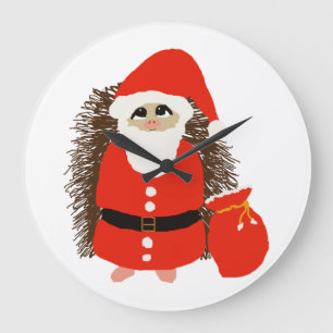 Hogie the Hedgehog© Santa Large Clock