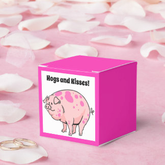 Hogs and Kisses Cute Pig Hog Cartoon Favour Box