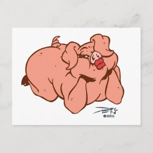 Hogs and Kisses Postcard