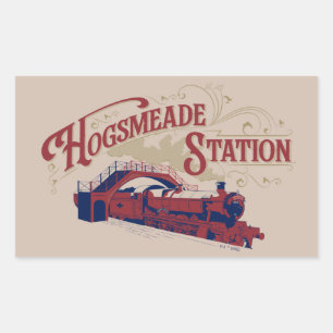 HOGSMEADE Station Vintage Graphic Rectangular Sticker