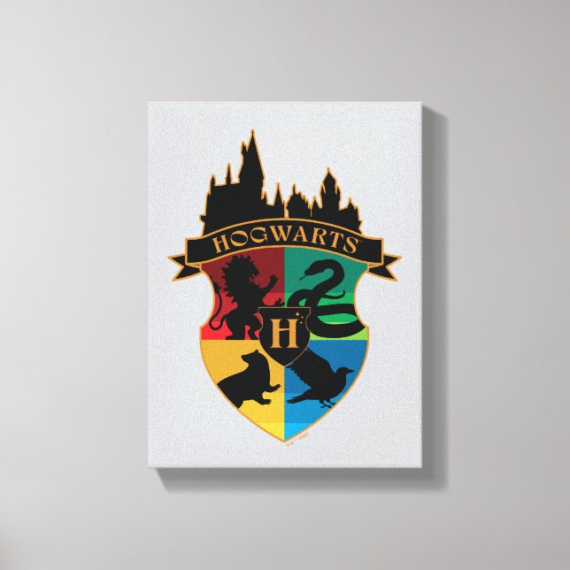 HOGWARTS™ Castle Crest House Pride Badge Canvas Print (Front)
