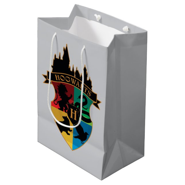 HOGWARTS™ Castle Crest House Pride Badge Medium Gift Bag (Front Angled)