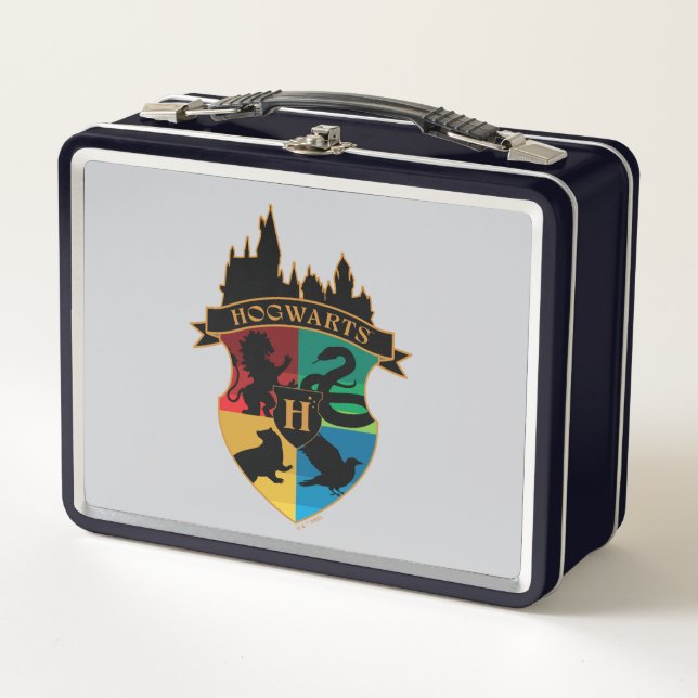 HOGWARTS™ Castle Crest House Pride Badge Metal Lunch Box (Front)