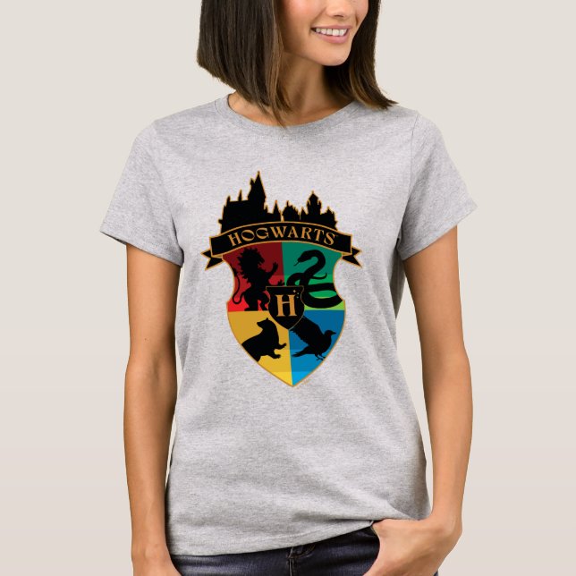 HOGWARTS™ Castle Crest House Pride Badge T-Shirt (Front)