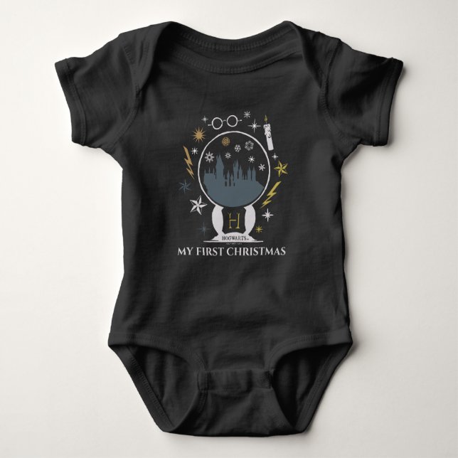 HOGWARTS™ First Christmas Snow Globe Graphic Baby Bodysuit (Front)