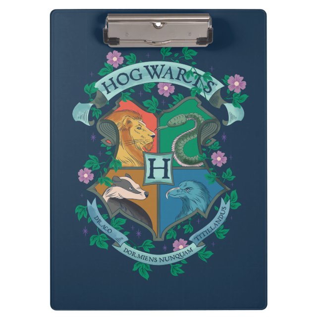 HOGWARTS™ Floral Crest Clipboard (Front)
