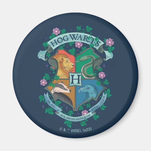 HOGWARTS™ Floral Crest Magnet (Front)