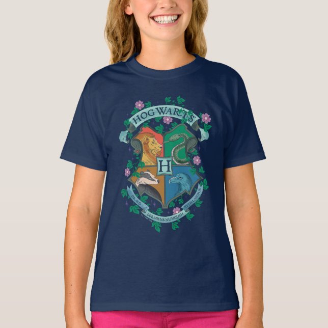 HOGWARTS™ Floral Crest T-Shirt (Front)