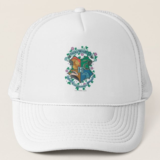 HOGWARTS™ Floral Crest Trucker Hat (Front)