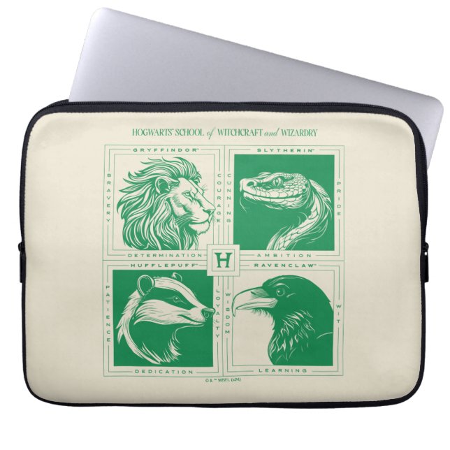 HOGWARTS™ House Animals Grid Laptop Sleeve (Front)