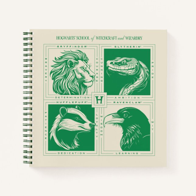 HOGWARTS™ House Animals Grid Notebook (Front)