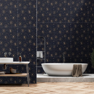 Hogwarts House Crests Constellation Pattern Wallpaper