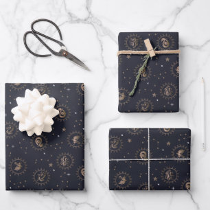 Hogwarts House Crests Constellation Pattern Wrapping Paper Sheet