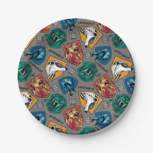 HOGWARTS™ Houses Crosshatched Pattern Paper Plate