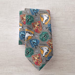 HOGWARTS™ Houses Crosshatched Pattern Tie<br><div class="desc">HARRY POTTER™ | The Hogwarts House Animals stylized with crosshatching,  geometric shapes,  and filigree.</div>