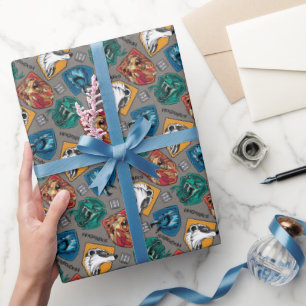 HOGWARTS™ Houses Crosshatched Pattern Wrapping Paper