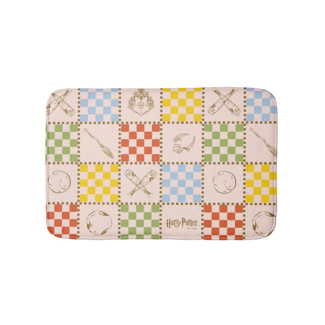 HOGWARTS™ QUIDDITCH™ Team Chequered Pattern Bath Mat (Front)