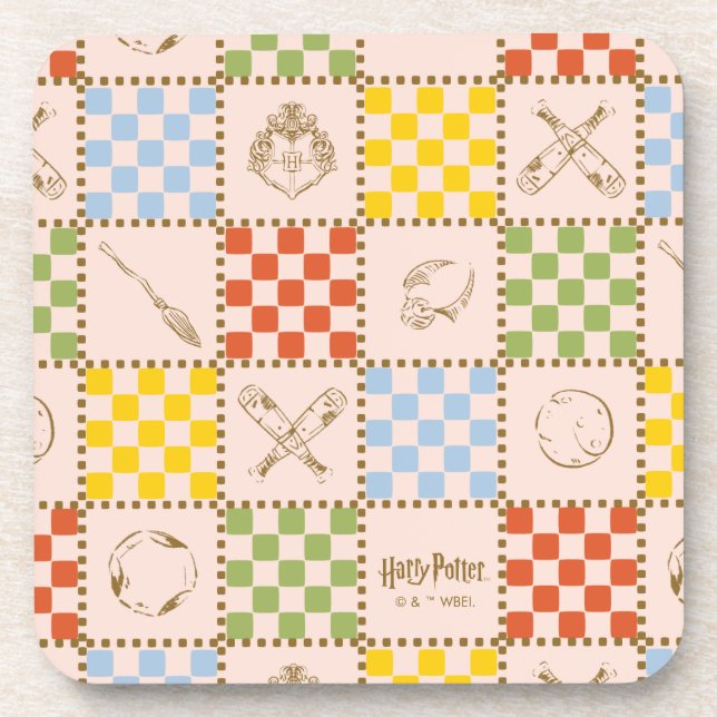 HOGWARTS™ QUIDDITCH™ Team Chequered Pattern Coaster (Front)