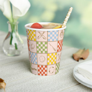 HOGWARTS™ QUIDDITCH™ Team Chequered Pattern Paper Cups