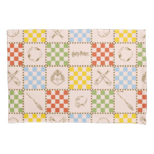 HOGWARTS™ QUIDDITCH™ Team Chequered Pattern Pillowcase