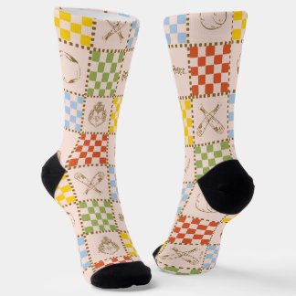HOGWARTS™ QUIDDITCH™ Team Chequered Pattern Socks