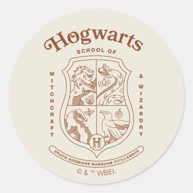 HOGWARTS™ School of Witchcraft and Wizardry Crest Classic Round Sticker (Front)