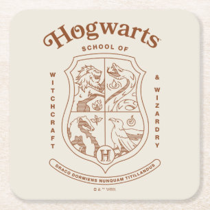 HOGWARTS™ School of Witchcraft and Wizardry Crest Square Paper Coaster