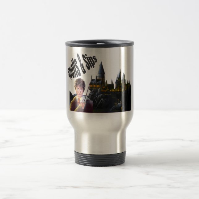 Hogwarts School of Wizardry – Retro Crest  tembu Travel Mug (Center)
