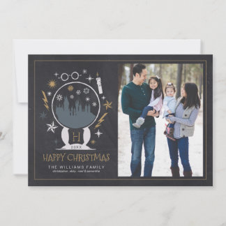 HOGWARTS™ Snow Globe | Happy Christmas Chalkboard Invitation