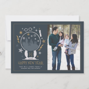 HOGWARTS™ Snow Globe - Happy New Year - Photo Holiday Card