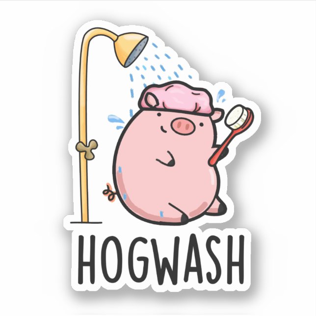 Hogwash Funny Pig Pun  (Front)