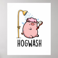 Hogwash Funny Pig Pun 