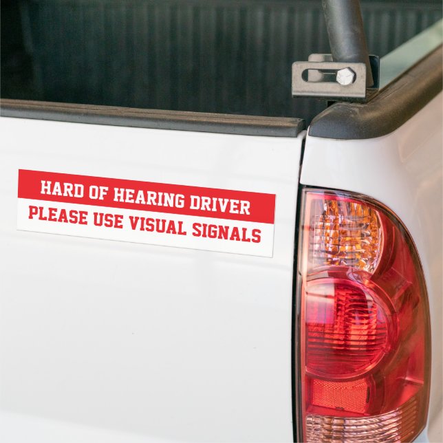 HoH Driver, Please Use Visual Signal - Warning Bumper Sticker (On Truck)