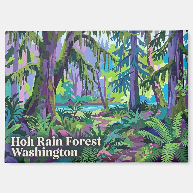 Hoh Rain Forest Washington USA Magnet (Front)