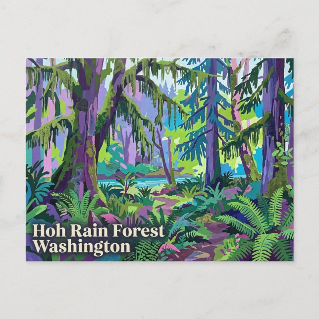 Hoh Rain Forest Washington USA Postcard (Front)